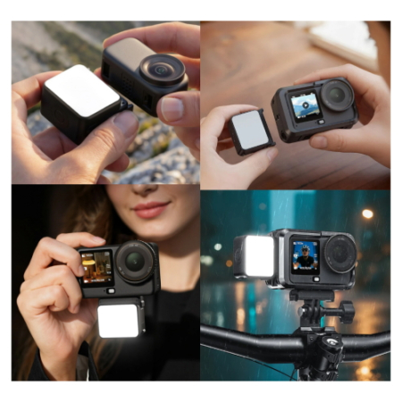 Ulanzi LM24 (L298) - mini lampa LED z magnetyczną szybkozłączką do DJI Osmo Action 6 / Nano - przykład użycia